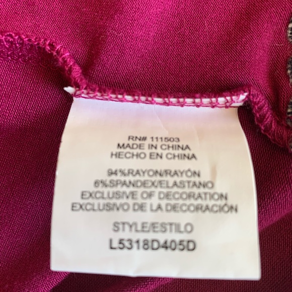 🍓NWOT  Rayon Plum Pink Summer unique Dress - Picture 4 of 9